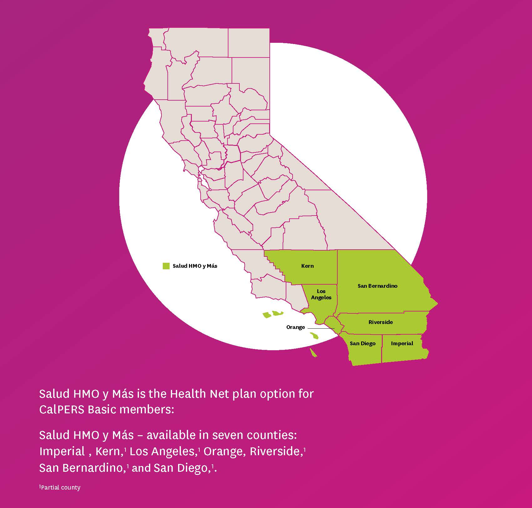 CalPERS Salud HMO y Mas Service Area map